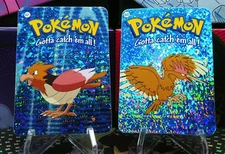 Pokemon Nintendo Vending Prism Holo Vintage Sticker Spearow Fearow 021 022 rare