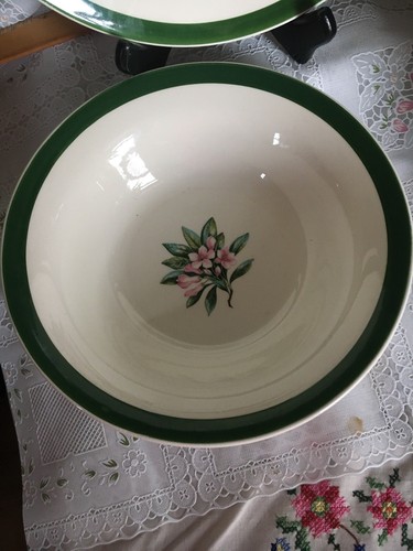 National Brotherhood Operative Potters Serving Bowl & Cake Plate Prim Rose China - Picture 3 of 8