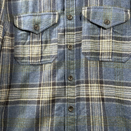 A.P.C. Rue Madame Paris Plaid Shirt Mens Medium Blue Checked Cotton Wool Buttons - Picture 7 of 12