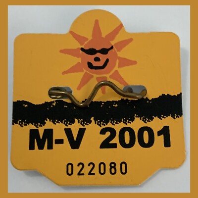 Vtg VENTNOR MARGATE Beach Tag/Badge - 2001 - BRIGHT SUN DESIGN - #022080
