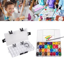 Leakproof Watercolor Palette Travel Paint Tray 12/24/36 Well Folding Paint Tray