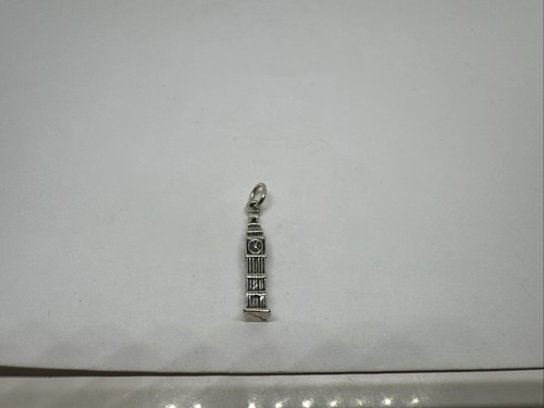 VTG Sterling Silver - LONDON Big Ben Clock Tower Souvenir Bracelet Charm C4