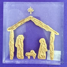 Mud Pie Acrylic Nativity Scene Christmas Tabletop Plaque 6” SALE!