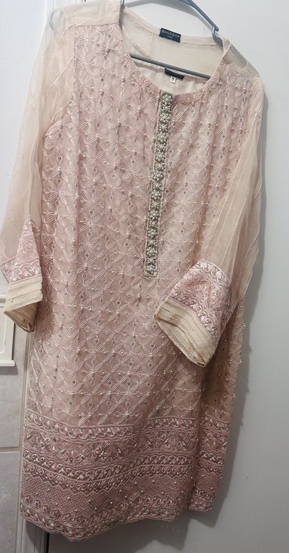 pakistani designer Agha Noor original Fancy Shirt Size M