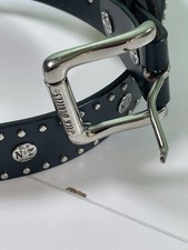 Men's Jack Daniel's Old No7 Brand Black Belt Silver Brand Medallions/Studs Sz.38