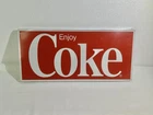 Vtg 10" x 22" Coca-Cola Enjoy Coke Metal Advertising Sign Soda Pop Wall Decor