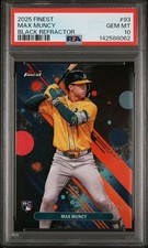 2025 Topps Finest - Common Max Muncy #93 Black Refractor /20 (RC) PSA 10-pop 1