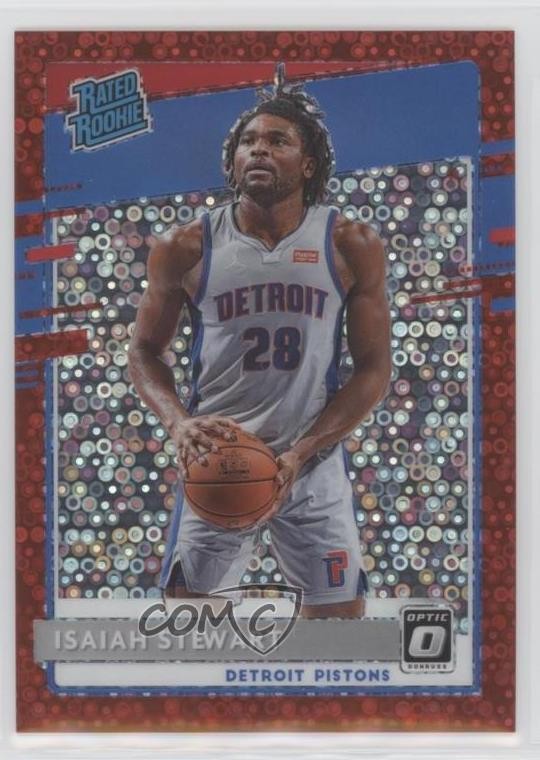 2020 Donruss Optic Rated Fast Break Red Prizm /85 Isaiah Stewart #166 Rookie RC