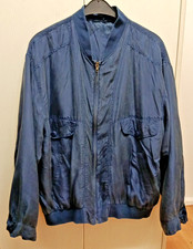 🥼 "AVANTI by C&A" Herren-SEIDENBLOUSON Größe L, dunkelblau gefüttert - 1980er
