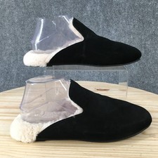 Madewell Ezra Slippers Womens 9 Slip On Cozy Faux Shearling Lined Mules Black