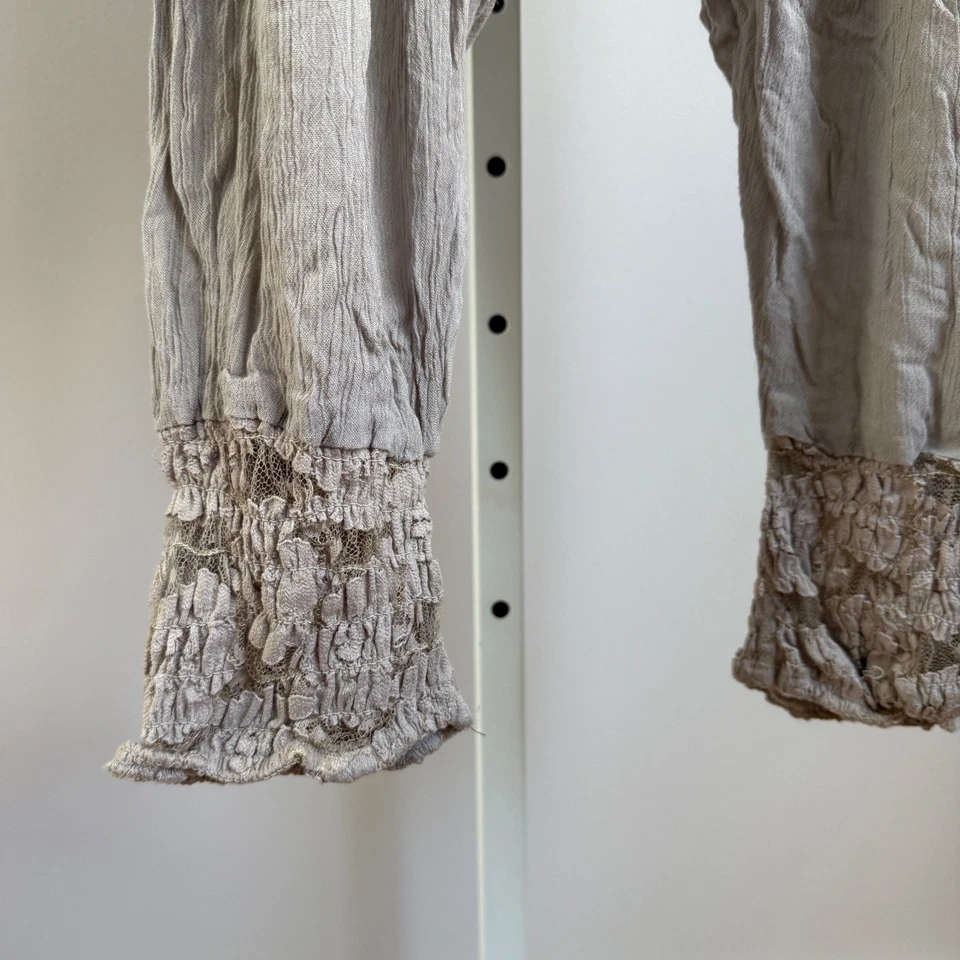 Mono Free People XS sin tirantes beige cintura ajustada bohemio salón mameluco Foto 3 de 4