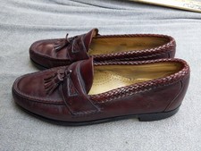 Allen Edmonds Shoes Mens 10.5 D Burgundy Tassel Loafers Braided Trim Made in USA