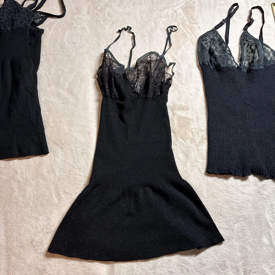 Vintage Italian Lace Wool Camisole Top Lot XS-S Y2K Gothic Coquette Women's RARE - Image 4 of 4
