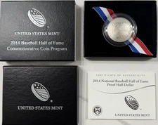 2014 S Baseball Hall of Fame PROOF Half Dollar Commemorative Coin w/OGP & COA