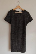 Monsoon Grey Wool Blend Workwear / Office Dress Size 16 Wool Blend