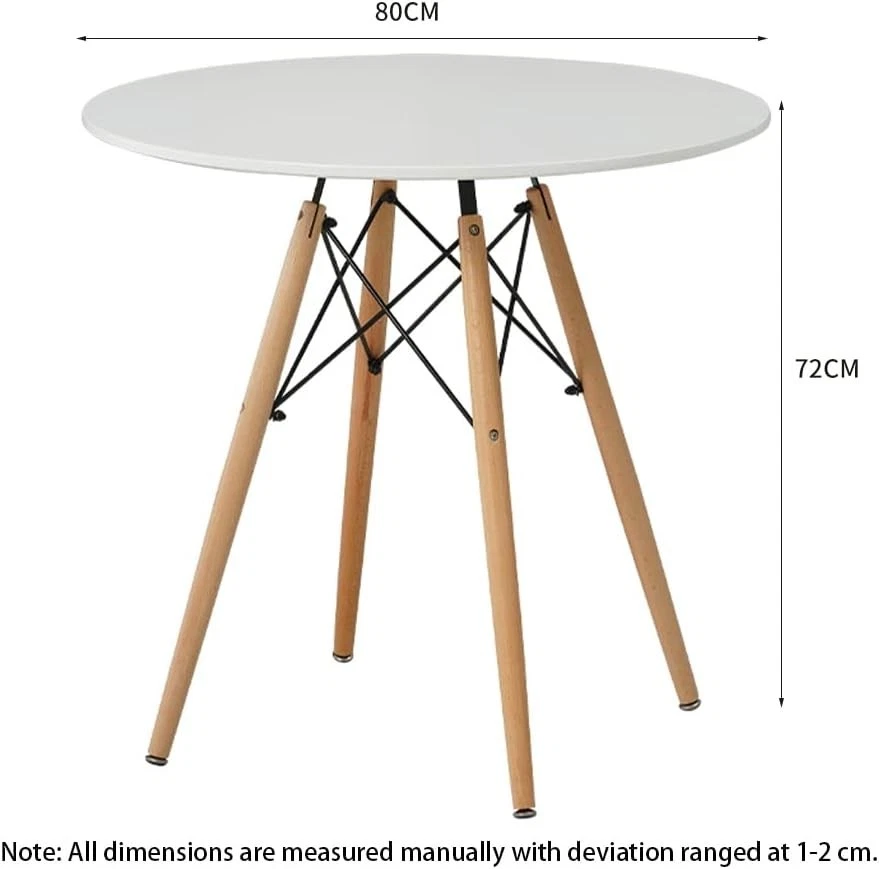 Yellow Dining Table and Chairs Set 4 – 80cm Round Modern Kitchen Café - Image 2 of 4