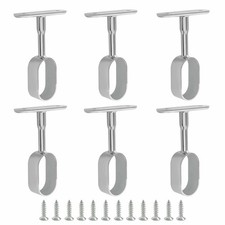 Bivethoi Oval Closet Rod Support Zinc Alloy Middle Mounting Bracket with Install