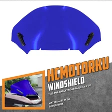 Blue 13" Windscreen Wave Windshield Fit  For Harley Touring Road King 2024-2025