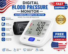 Automatic Digital Blood Pressure Monitor Upper Arm BP Machine Pulse Meter Voice