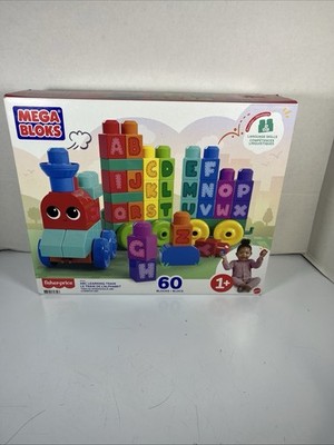 MEGA Bloks ABC Learning Train Alphabet 60 Piece Building Set Ages 1+