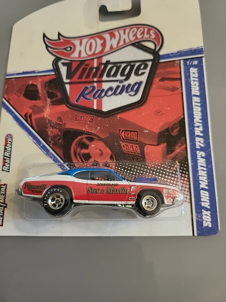 Mattel 2010 Hot Wheels Vintage Racing Sox & Martin's 73 Plymouth Duster Mint NIB - Image 2 of 4