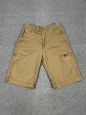 Levi s Boys Cargo Shorts Tan Khaki Size 14 Regular Elastic Waist Cotton Stretch