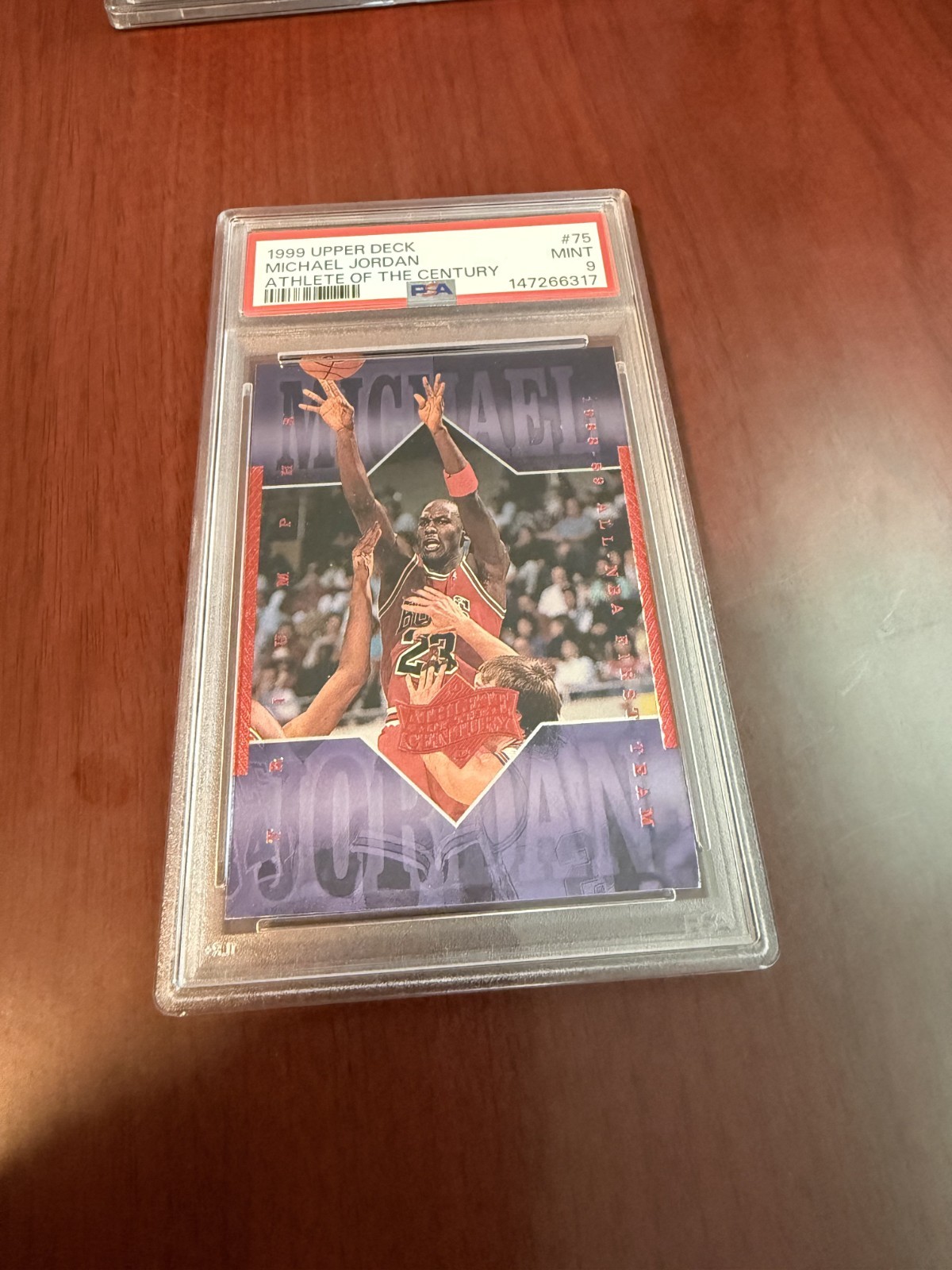 1999 Upper Deck Athlete of the Century #75 Michael Jordan HOF. PSA 9 MINT