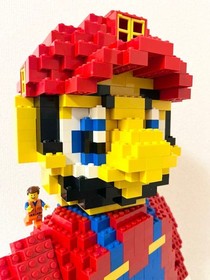 LEGO Minifigure Jumbo 3723 Big Size Mario Custom Built Figure Rare Authentic