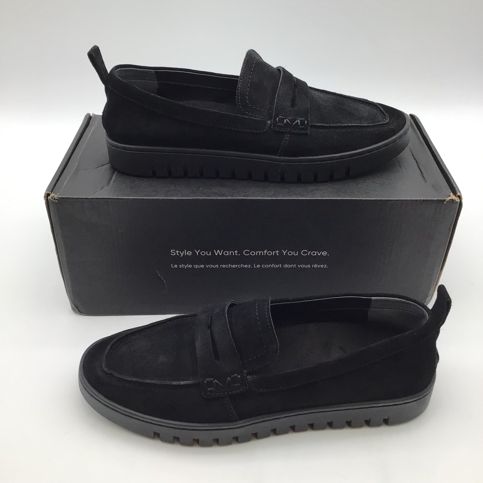 Vionic Uptown Black Suede Loafer Comfort Shoes Womens Size 9 W - New