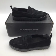 Vionic Uptown Black Suede Loafer Comfort Shoes Womens Size 9 W - New