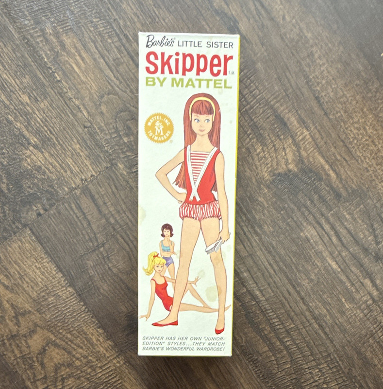 Mattel Skipper Barbie Vintage 1960s 9in Fashion Doll w/ Outfit, Shoes & Stand