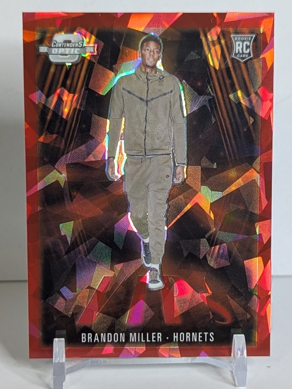 2023-24 Panini Contenders Optic Brandon Miller RC VIPs #10 Red Cracked Ice /175