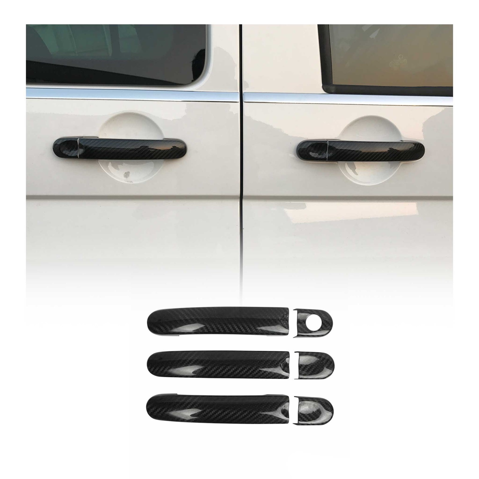 Poignée de porte latérale carbone pour Volkswagen Transporter T6.1 haut de gamme