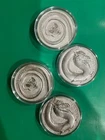 2020 GERMANIA BEASTS DRAGON FAFNIR 1 Oz .999 Silver Lot Of 2 W/ Dual Capsule