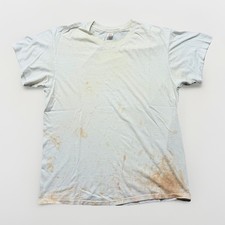 Vintage Hanes T Shirt Mens L 1990s White USA Made Work Wear