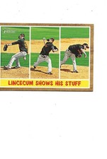 2011 HERITAGE 1962 DESIGN TIM LINCECUM SHOWS HIS STUFF