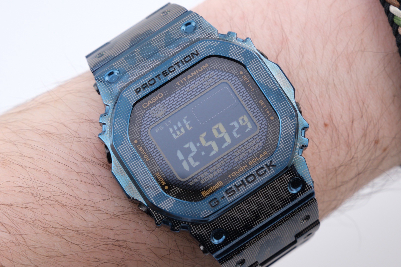 Casio G-Schock GMWB5000TCF-2 Blue Titanium Camo Full Set MSRP $1700