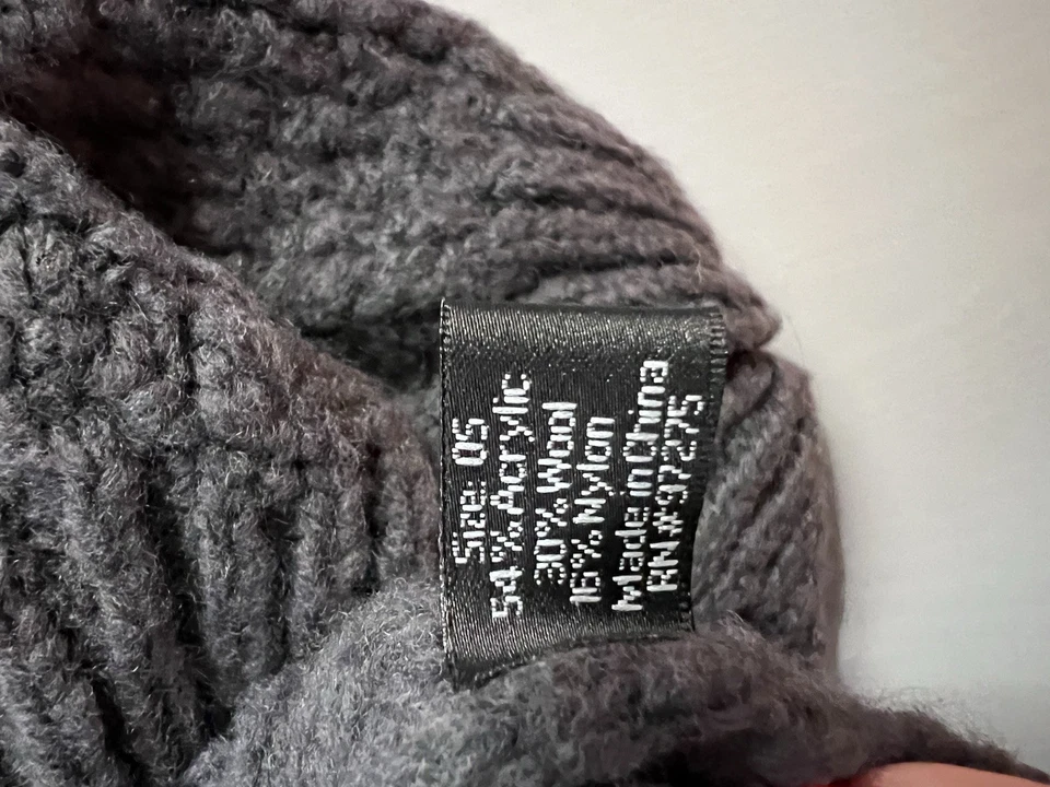 Gorro de punto gris zorro Foto 4 de 4