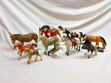 Vintage Lot of LARGE Plastic Horses  1 MULE from 1960's