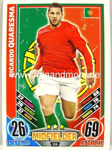 Match Attax Euro EM 2012 - #125 Ricardo Quaresma - Portugal - 第 1/1 張圖片