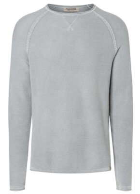 Timezone Men   Feinstrick Pullover in Washed Grey