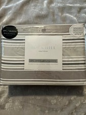 Striped Gray 4 Piece Queen Sheet Set Design Machine Washable Bedroom Sleep NEW