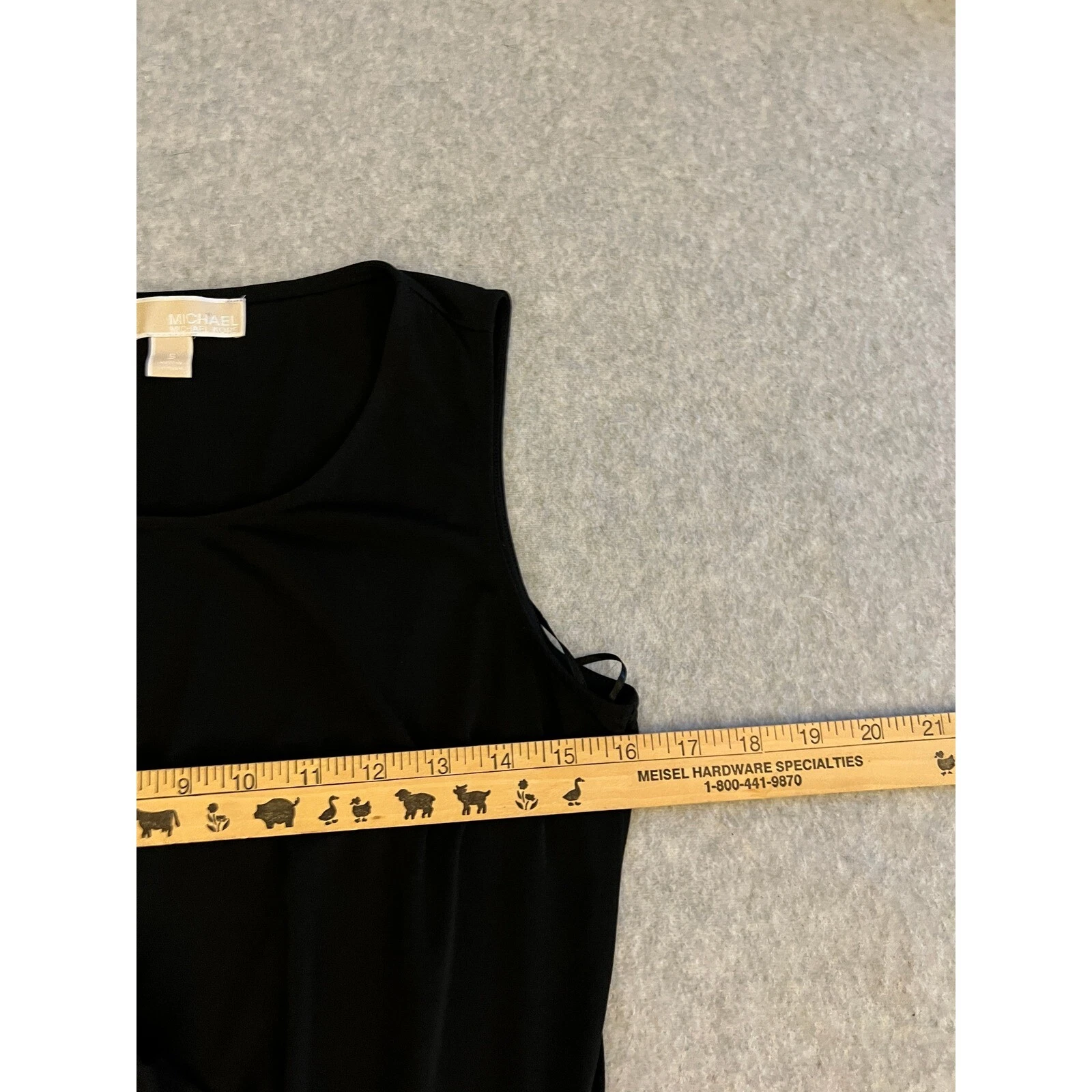 Michael Kors Mini Abito Donna S Senza Maniche Finto Twist Cintura Dettaglio Nero