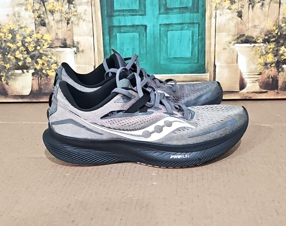 Saucony Womens Ride 15 Running Shoe Charcoal 10.5 thumbnail 3