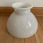White Milk Glass Hurricane Lamp Shade Hobnail Vintage