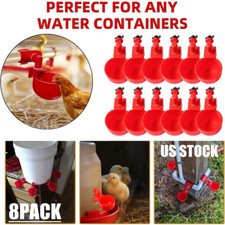8Pcs Automatic Water Cups Poultry Drinker Waterer Chicken Ducks Quail Drinking