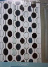 New Black Blue Polka Dots Peva Eco Friendly Vinyl Shower Curtain PVC-Free NWT