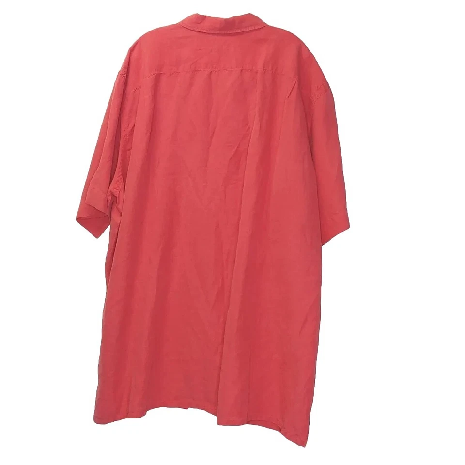 Polo Ralph Lauren Camp Hawaiian Shirt Men 2XL Tall Silk Linen Pony Logo Button - Image 3 of 4