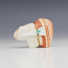 NATIVE AMERICAN ZUNI WONDERSTONE MOUNTAIN LION FETISH LELAND BOONE & DAPHNE QUAM