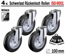 Schwerlast Rückenloch Transport Lenk Rollen 4 x Ø 100mm Le-Le/ BS-Rollen Germany